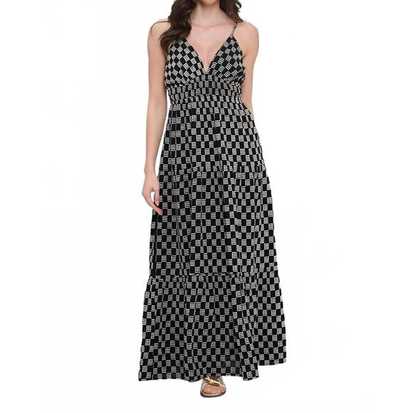MEET ME IN SANTORINI Dresses & Skirts - NEW MEET ME IN SANTORINI midnight weave tie back maxi dress in black/white